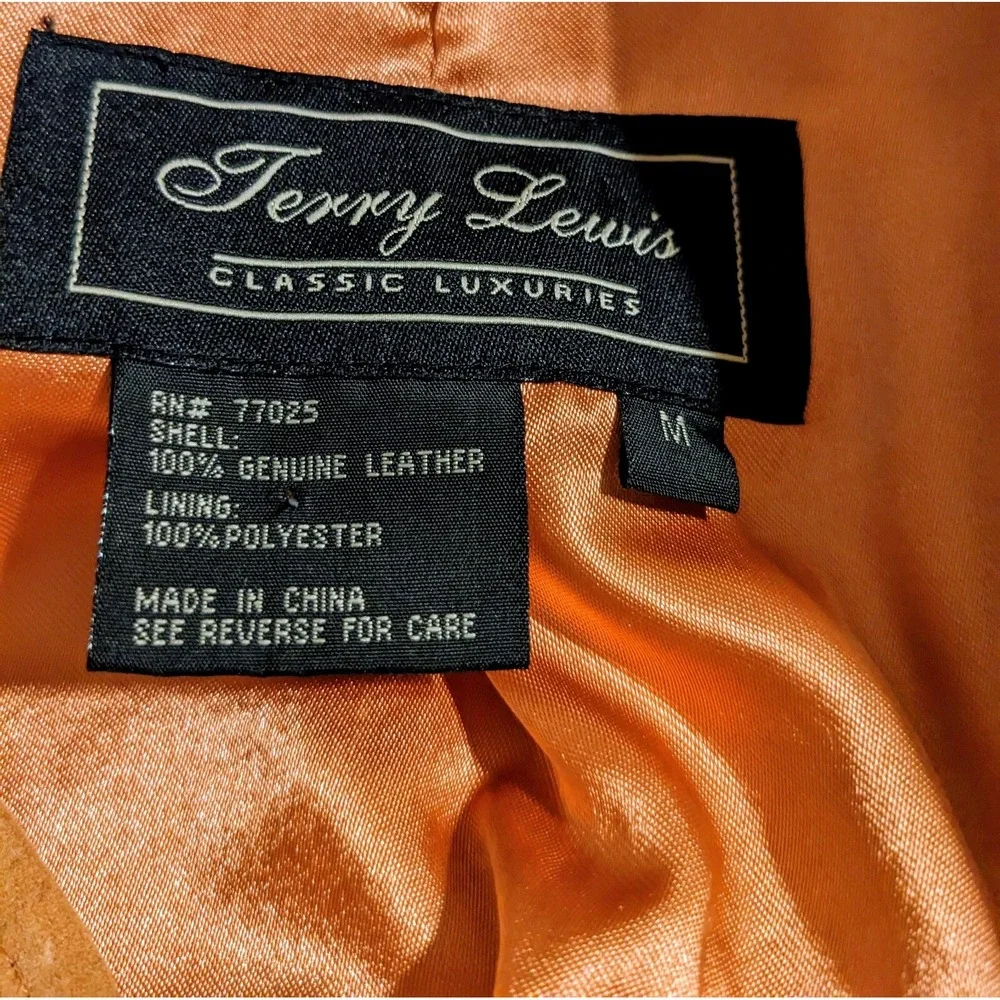 Terry Lewis Suede Leather Beaded Jacket with‎ Belt Womens Medium